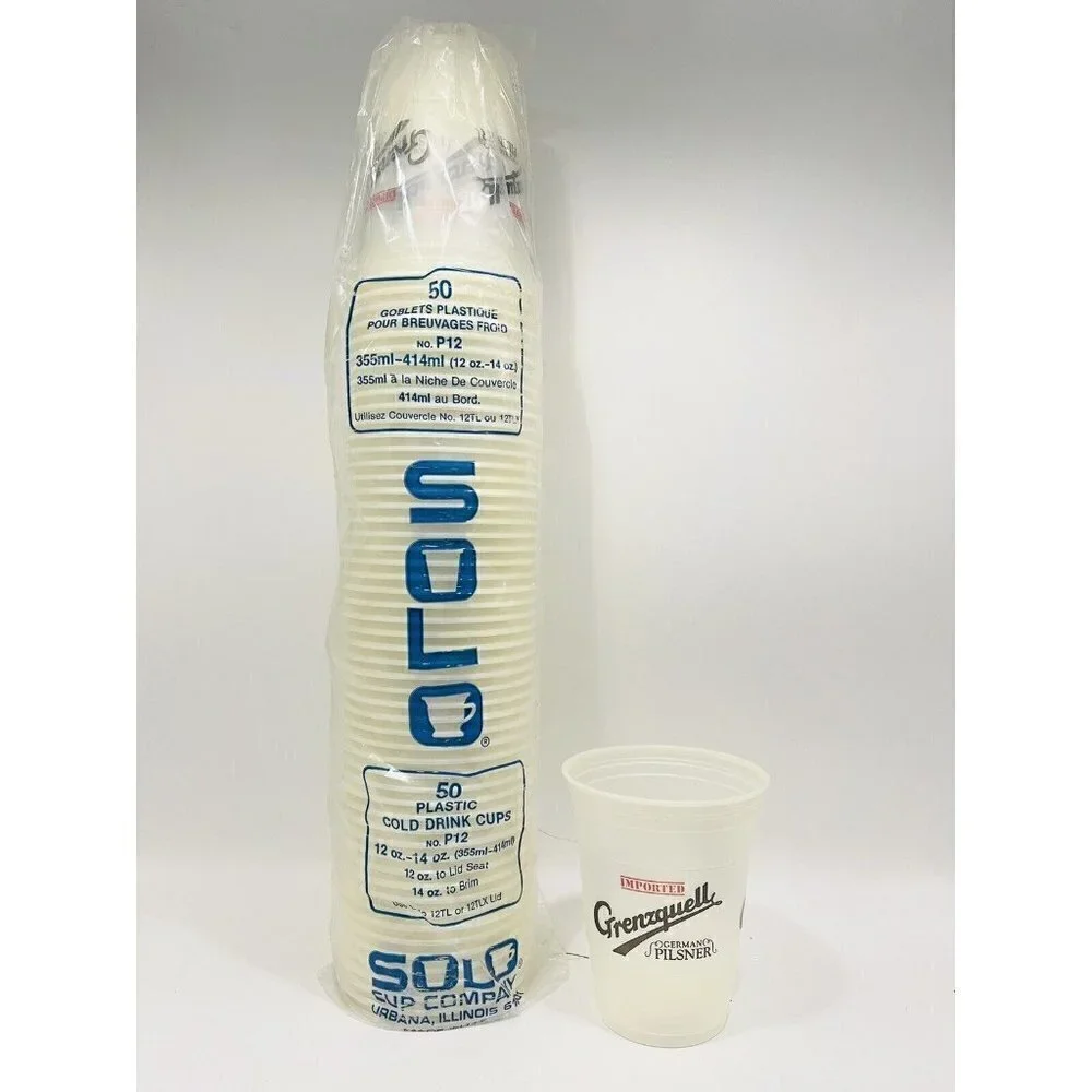 Vintage 50 Pk Grenzquell Solo Cups 12oz Olympia Brewing Co Imported German Beer